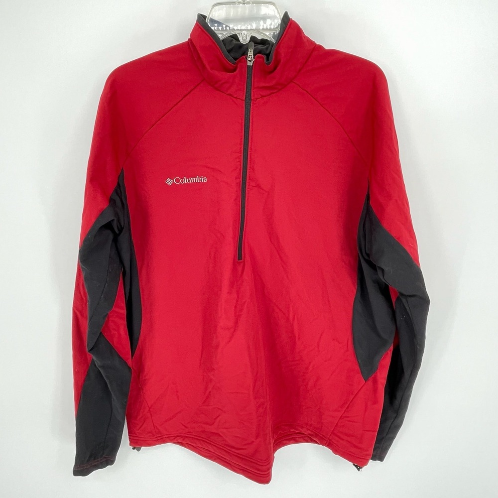 Columbia Men's Red Titanium‎ Alloy Quarter Zip Pullover Size XL